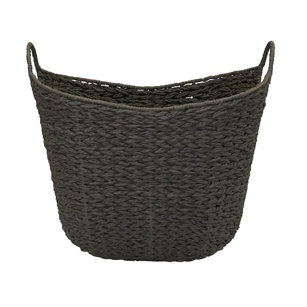 HOUSEHOLD ESSENTIALS Small Wicker White Basket with Lid ML-7113