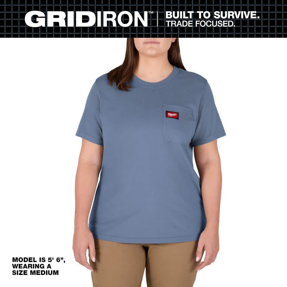 Women's X-Large Blue GRIDIRON Short Sleeve Pocket T-Shirt price history on PriceWatchPro