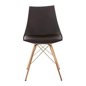 Oakley 18.5 in. Width Standard Black/Gold Faux Leather Guest Office Chair