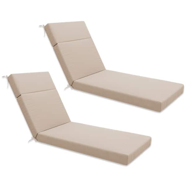 Kimunuk 71 in. x 21 in. x 4 in. (2-Pack) Outdoor Water-Resistant Replacement Chaise Lounge Seat Cushion Sand