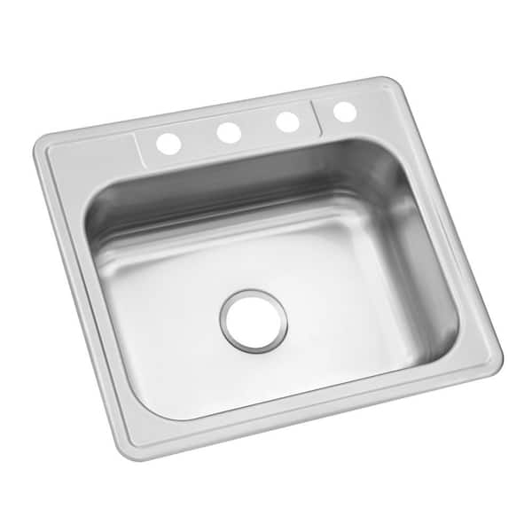 Glacier Bay Drop In Stainless Steel 25 In 4 Hole Single Bowl Kitchen