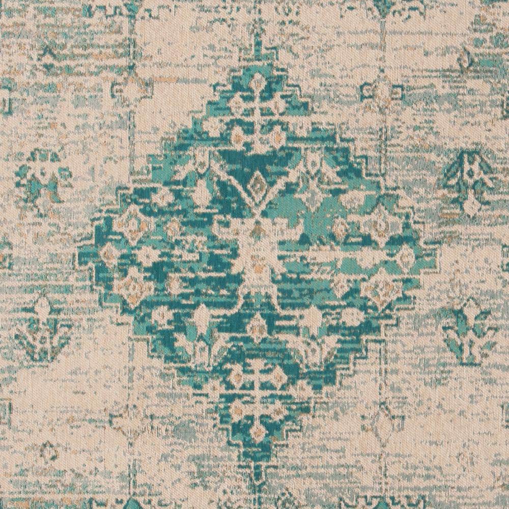 Isabella Cream and Beige Floral Bordered 8' x 10' Area Rug