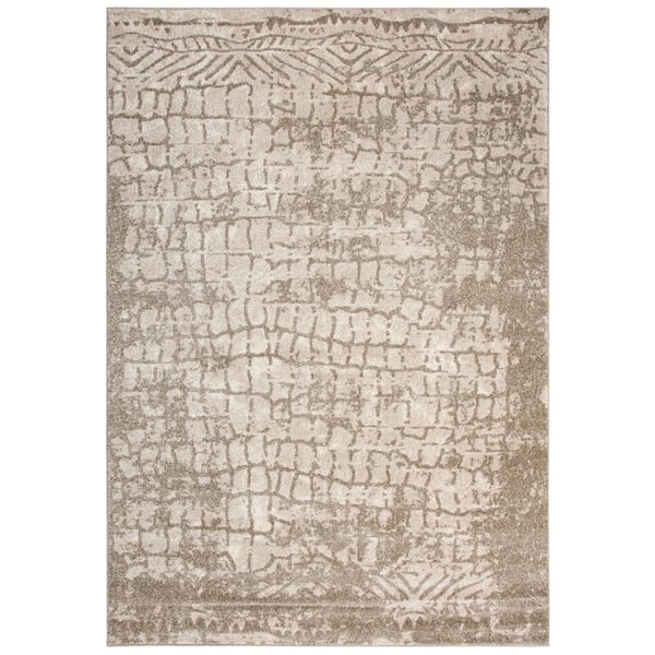 Unbranded Venice Beige/Brown 3 ft. 11 in. x 5 ft. 6 in. Abstract Area Rug