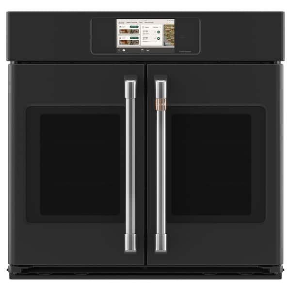Cafe Professional Series 30 in. Smart Built-In Convection Single Wall Oven with French-Doors in Matte Black