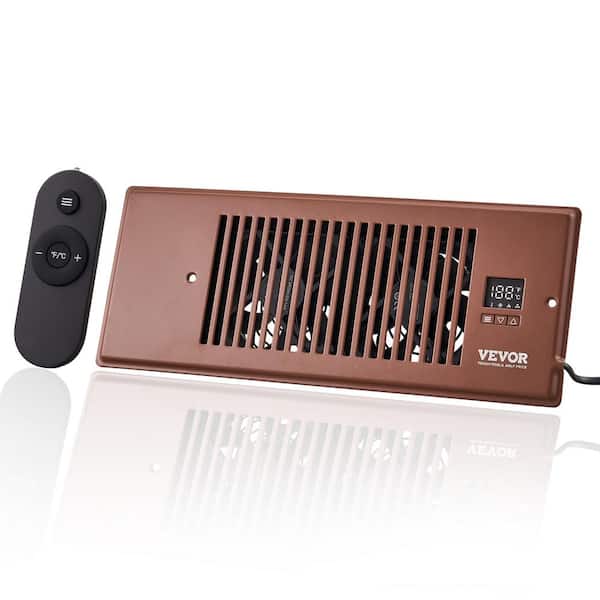 VEVOR Register Booster Fan, Quiet Vent Booster Fan Fits 4 in. x 12 in. Register Holes for Heating Cooling Smart Vent, Brown