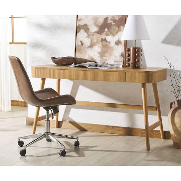 Barnett 55 in. Natural 1-Drawer Desk