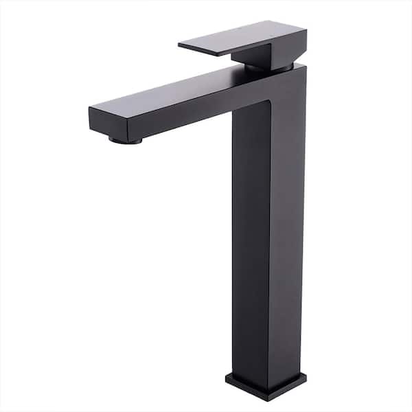 matrix decor Single Handle Single Hole Bathroom Faucet with Spot Resistant in Matte Black