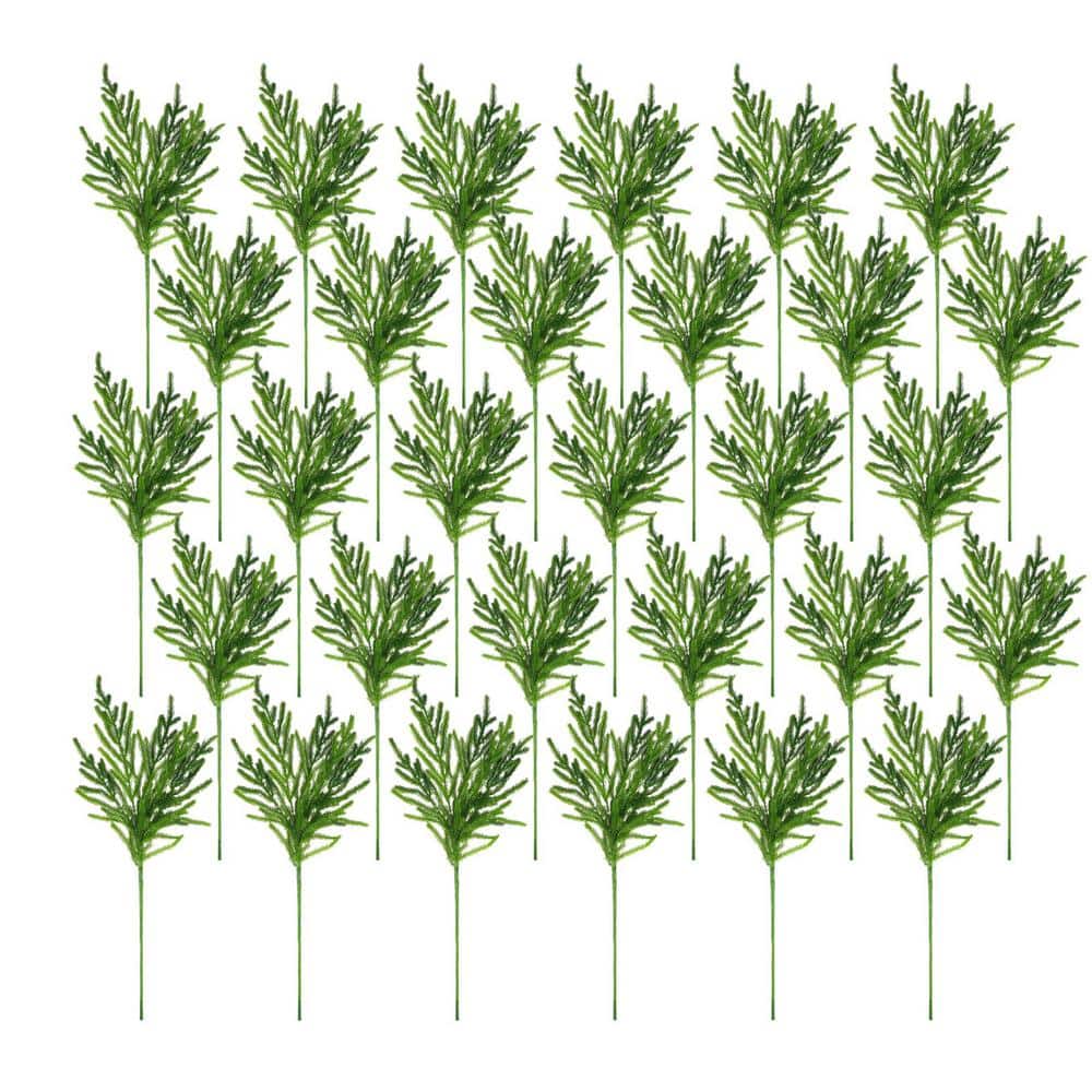 18 in. Green Artificial Christmas Norfolk Pine Branches DIY Crafts for Xmas