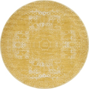 Bromley Wells Yellow 8 ft. Round Area Rug