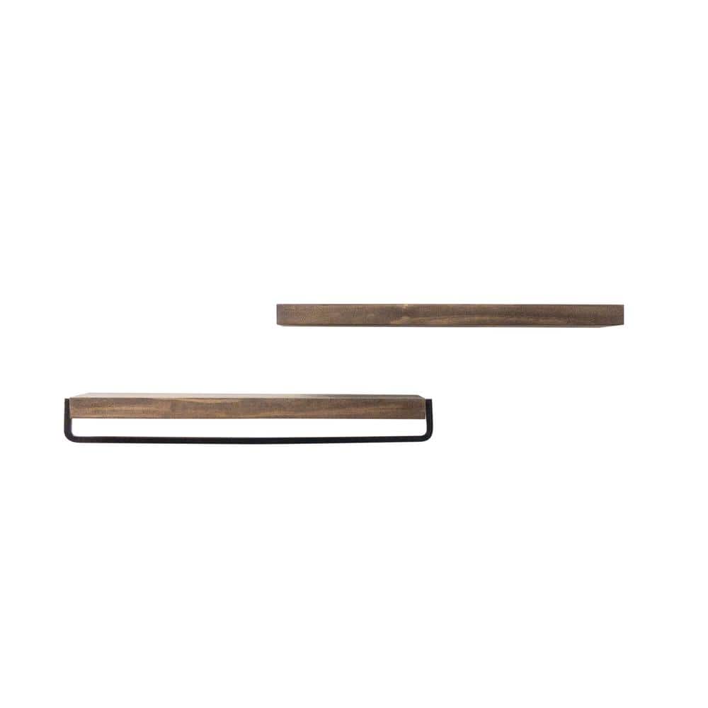 Del Hutson True Float 5.5 in. x 24 in. x 2 in. Dark Walnut Pine Floating De