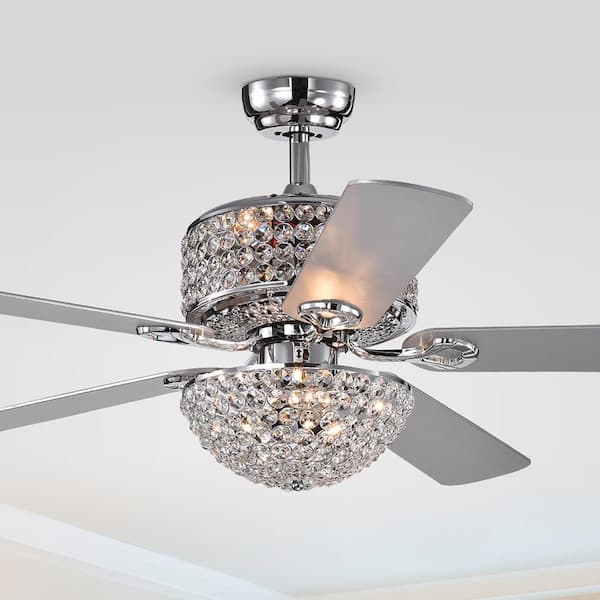 Warehouse of Tiffany Silver Orchid Finlayson 52 in. Indoor Chrome