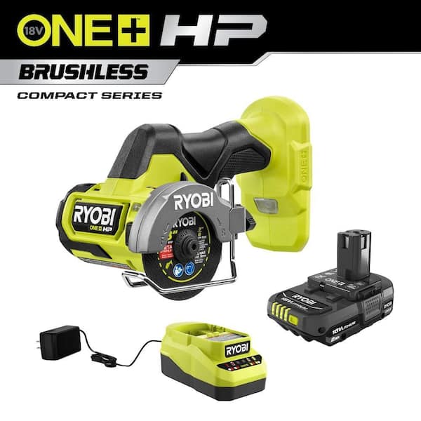 RYOBI ONE+ HP 18V Brushless Cordless Compact Cut-Off Tool with 2.0 Ah Battery and Charger
