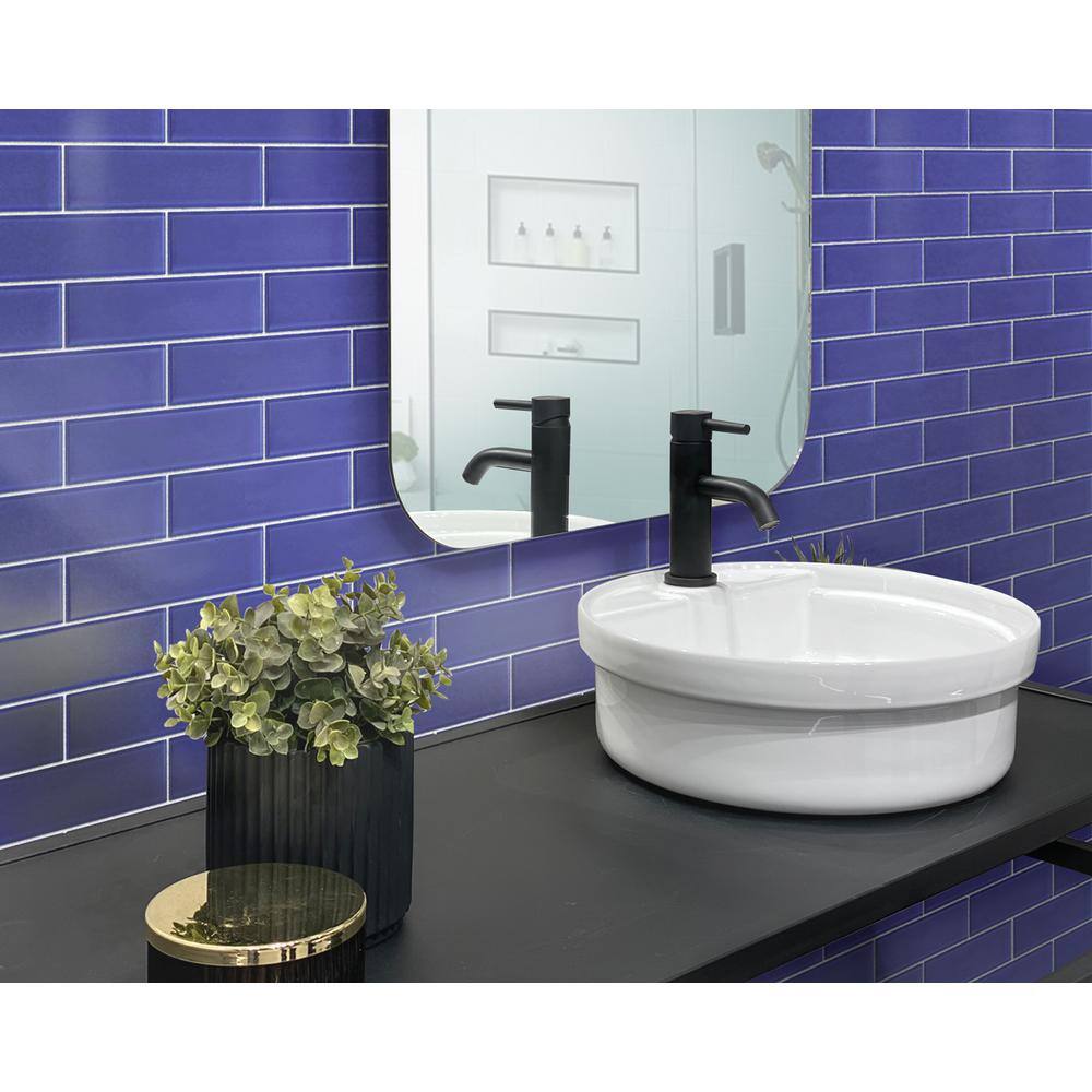 Cobalt Blue 3" x 12" Polished Glass Subway Wall Tile