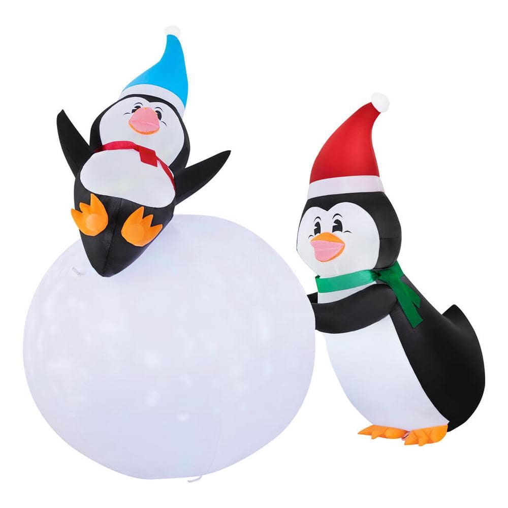 6 ft Penguins Swirling Lit Snowball Holiday Inflatable OC