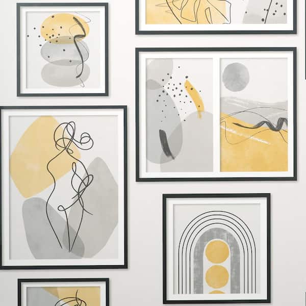 Fine Decor Krasner Mustard Gallery Paper Wallpaper Sample
