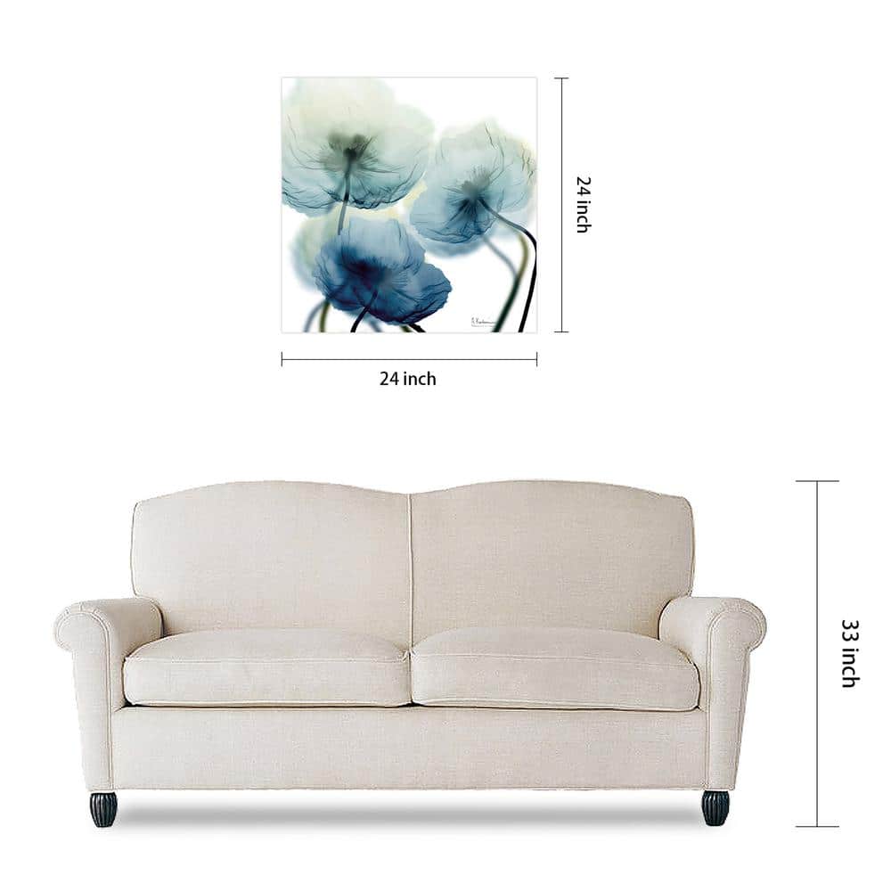 Unfocused Beauty Blue Floral Glass Wall Art, 24" x 24"