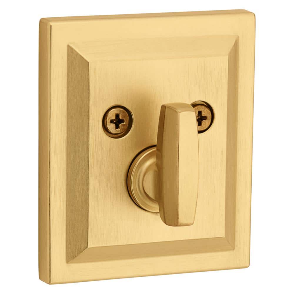 Prestige Satin Brass Low Profile Single Cylinder Deadbolt