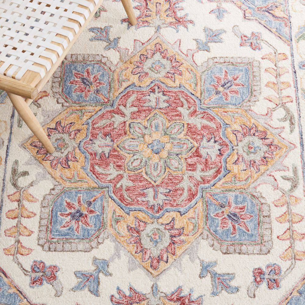 Ivory and Rust Hand-Tufted Wool Rectangular Area Rug