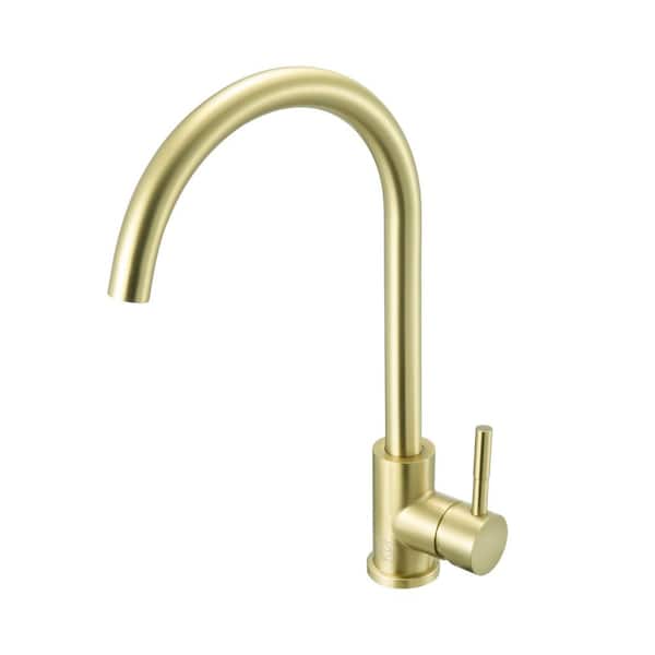 Timeless Home Single Handle Standard Kitchen Faucet in Brushed Gold