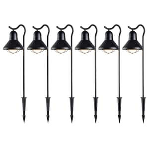 Low Voltage Matte Black Hardwired Weather Resistant Integrated LED Path Light (6-Pack)