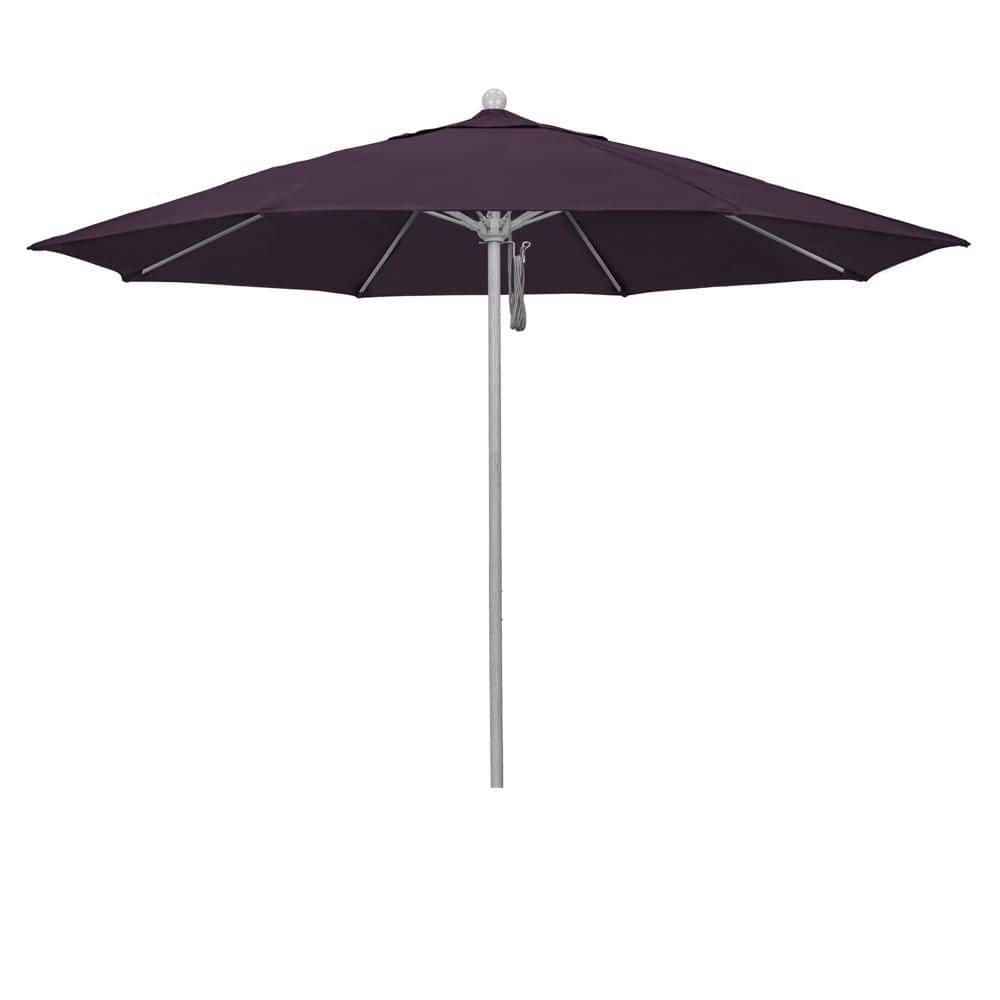 11 ft. Black Aluminum Market Patio Umbrella with Fiberglass Ribs Pulley Lift in Purple Pacifica price history on PriceWatchPro