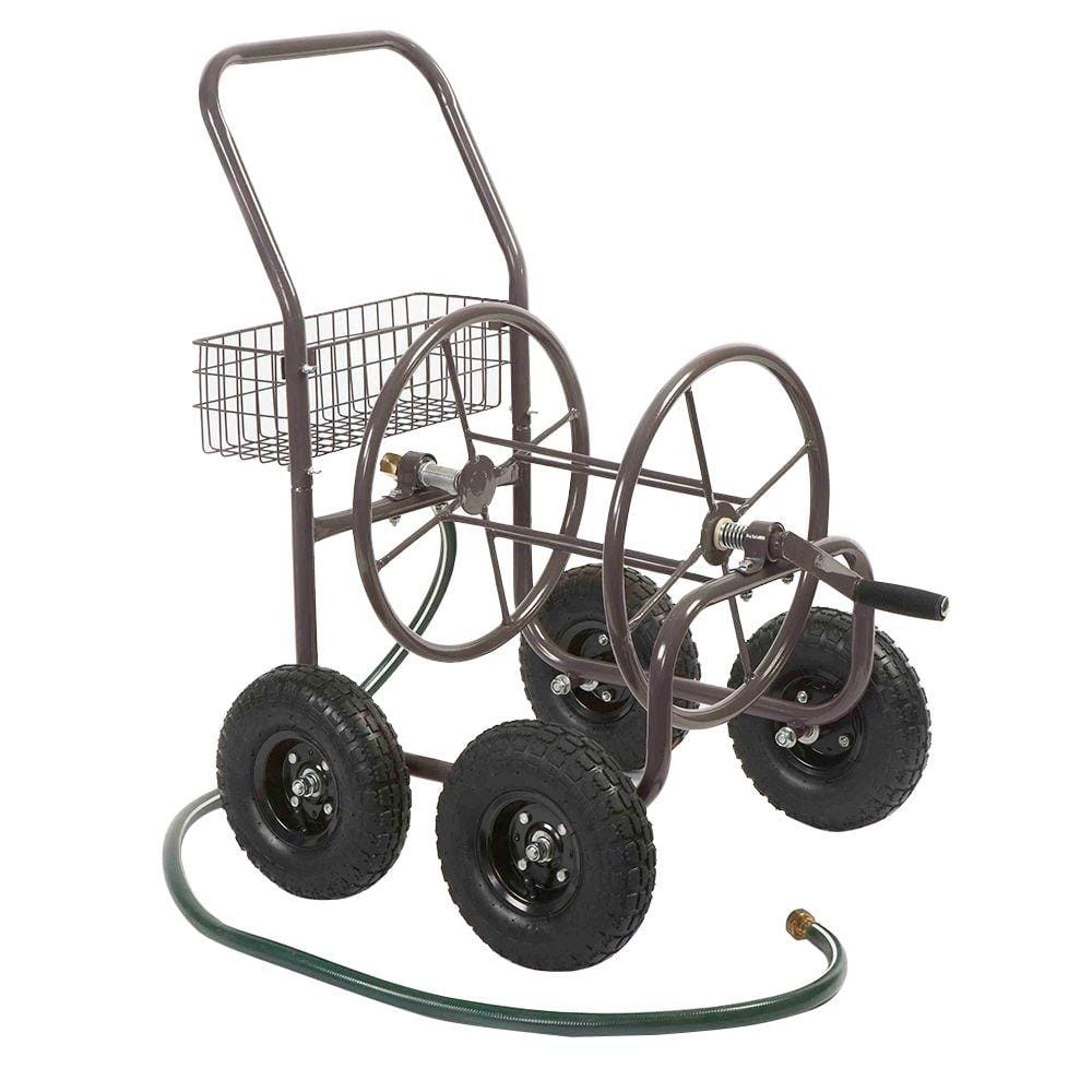 Water Hose Cart for G1/2 50m Tube, Durable and Stable Aluminum  Construction, Conveniently Moveable with Wheels, Suitable for Car and More