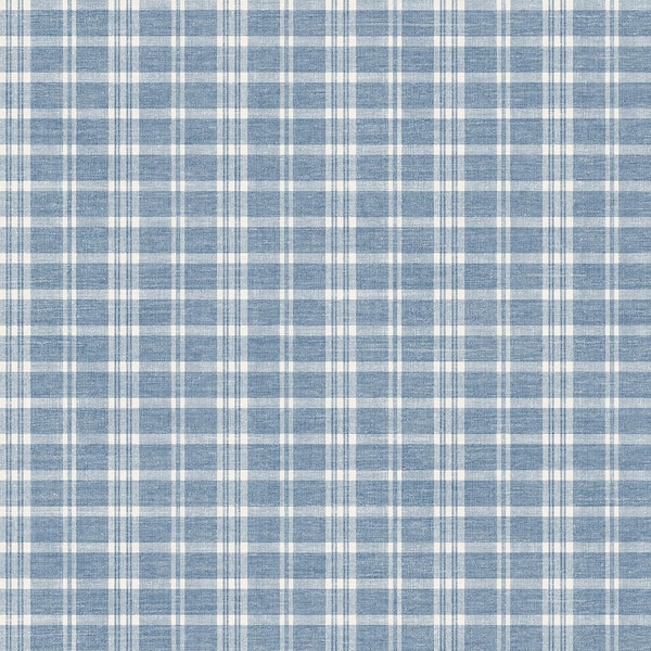 Chesapeake Tristan Navy Prairie Gingham Navy Wallpaper Sample