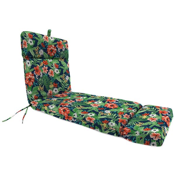 Jordan Manufacturing 22 in. x 72 in. Rectangular French Edge Outdoor Chaise Lounge Cushion with Ties and Hanger Loop