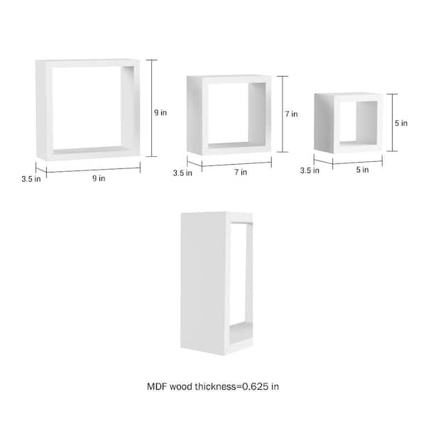 Cali Wall Floating Cube Box Shelf/Shelves Set of 3 Walls Storage Shelving Unit 