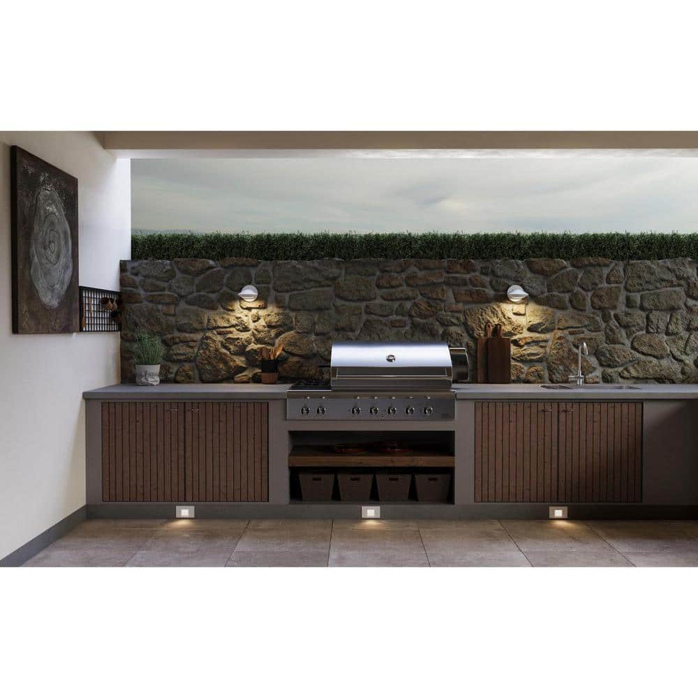 Strata Modern LED Outdoor Wall Lantern in White Finish
