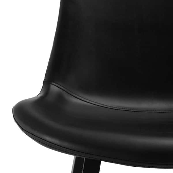cozyman 35 in. Black Low Back Metal Frame Cushioned Counter