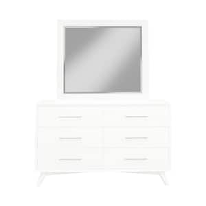 Tranquility 37 in. W x 42 in. H Wood White Frame Vanity Mirror