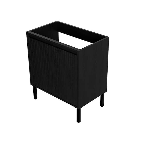 Nolwenn 29.13 in. W Freestanding Bath Vanity Cabinet without Top in Matte Black with 2 Doors