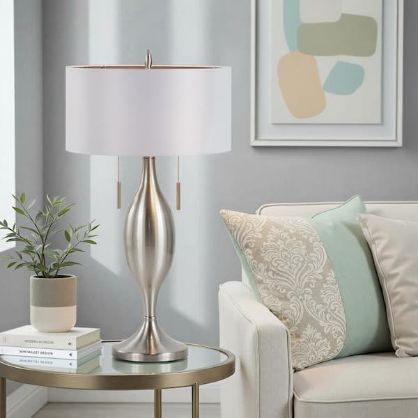 Lumisource Anabelle 31.5 in. Brushed Nickel and Light Silver