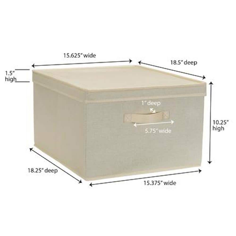Jumbo Cream Fabric Storage Bins with Handles, Set of 2