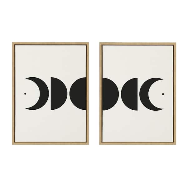 Modern Geometric Moon Phases by The Creative Bunch Studio Framed Astronomy Canvas Wall Art Print 24 in. x 18 in.