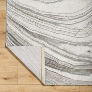 Roma Light Gray Abstract 7 ft. x 9 ft. Indoor Area Rug