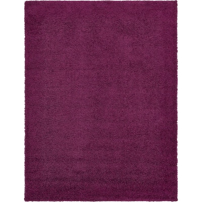 Fig Purple 12'2 x 16'0 Unique Loom Luxe Solo Area Rug 