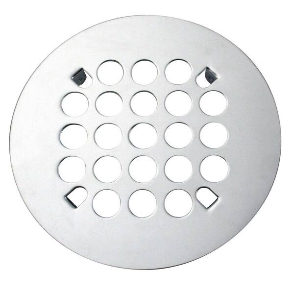 Snap-in Shower Drain Cover 4-1/4 Inch - Chrome Strainer Grid Round Replacement