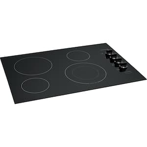 30 in. Electric Cooktop in Black with 4 Burner Elements, including Quick Boil Burner & Ceramic Glass Surface