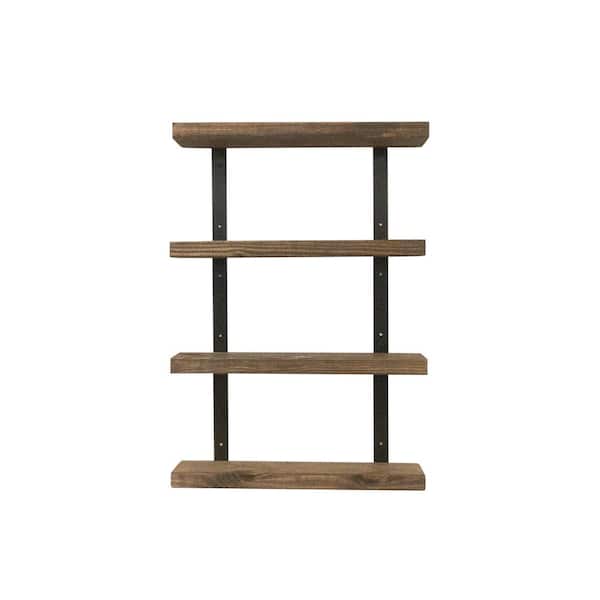 Del Hutson Designs Quartette Jet Tiered Shelf, 24 in. Dark Walnut