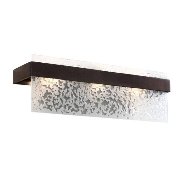 Varaluz Line Up! 3-Light Forged Iron Bath Vanity Light with Water Spot Glass