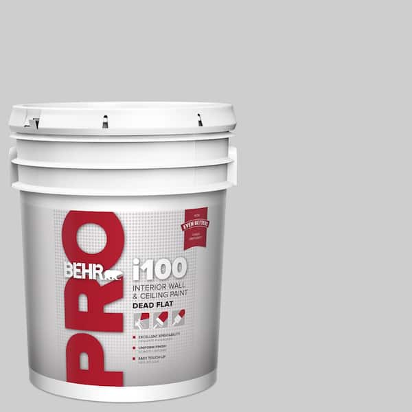 BEHR PRO 5 gal. #770E-2 Silver Screen color Dead Flat Interior Paint