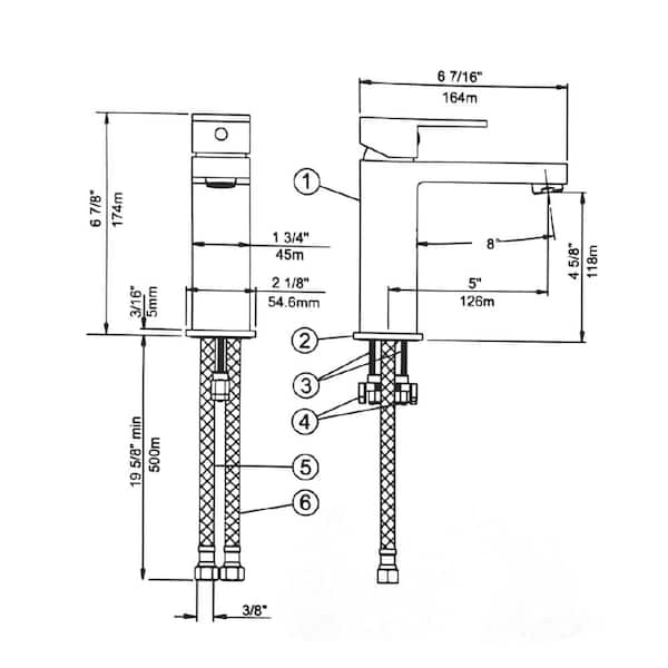 Single-Handle Single-Hole Bathroom Faucet in Brushed Nickel