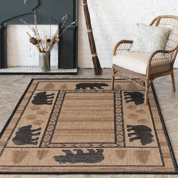 Ruby Creek Multi Doormat 3 ft. x 5 ft. Floral Medallion Indoor/Outdoor Area Rug