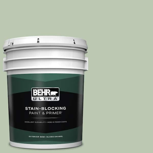 BEHR ULTRA 5 gal. #440E-3 Topiary Tint Semi-Gloss Enamel Exterior Paint & Primer