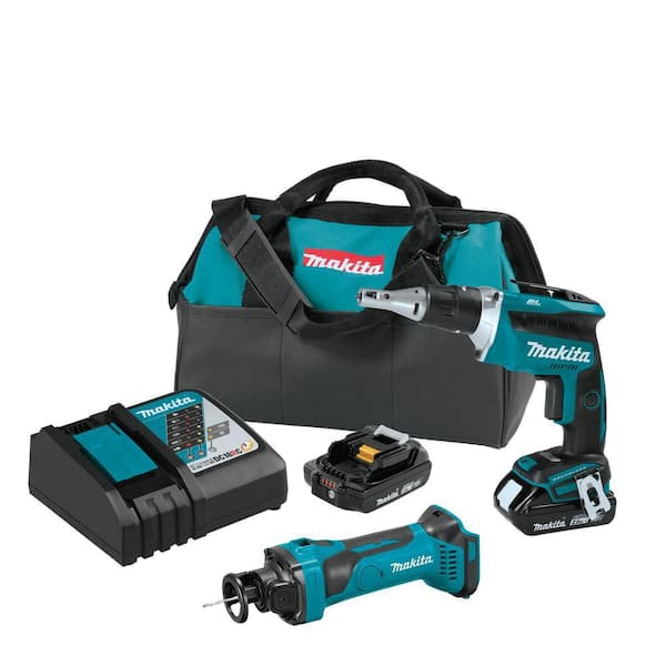 18V 2.0Ah LXT Lithium-Ion Compact Cordless Combo Kit (2-Piece) (Brushless Drywall Screwdriver/ Cut-Out Tool)
