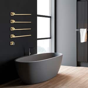 Adjustable 4 Towel Holders Wall Mounted Plug-In Hardwired Towel Warmer Heated Towel Racks Stainless Steel in Gold