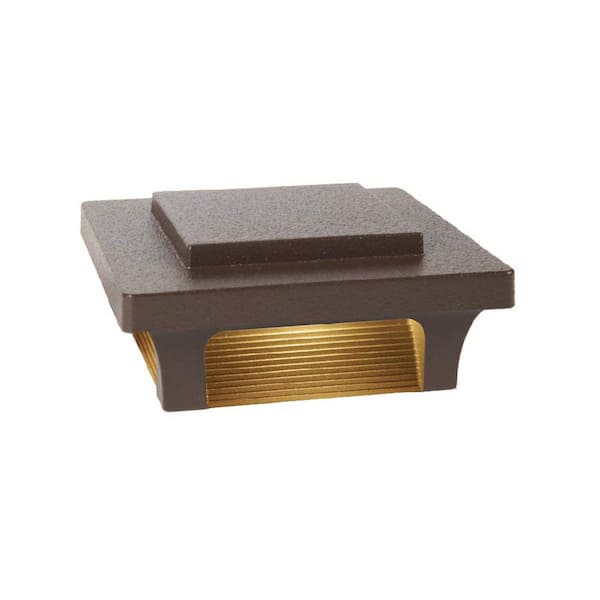 Luna 2.5 in. x 2.5 in. Weathered Brown Low Voltage Post Cap
