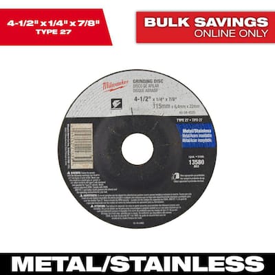 4-1/2 in. x 1/4 in. x 7/8 in. Grinding Wheel (Type 27)